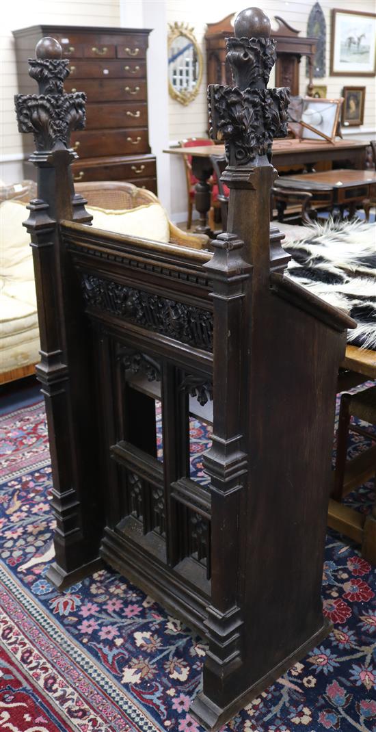 A Victorian Gothic church lectern W.76cm